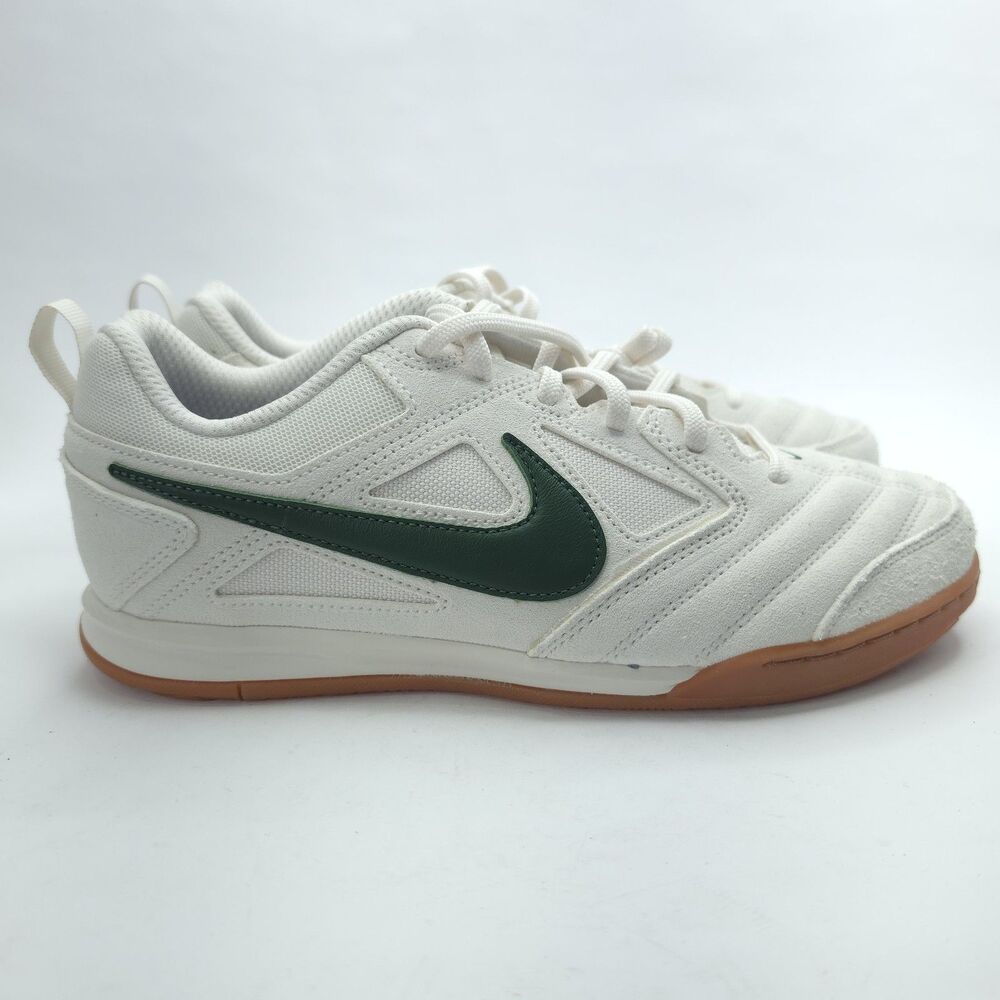Nike Streetgato Soccer Shoes Kids 7Y White Green Gum IH4045-030 Suede Sneakers